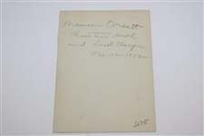 Maureen Orcutt Original Photo Signed On Back w/Three Time North & South Champion 1930-21-32