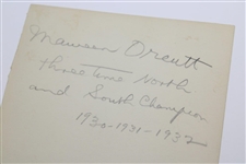 Maureen Orcutt Original Photo Signed On Back w/Three Time North & South Champion 1930-21-32