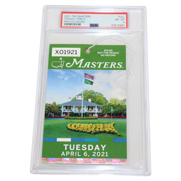 2021 Masters Tuesday Practice Round Ticket #X01921 PSA NM-MT 8