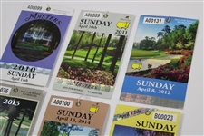 Nine (9) Masters Tournament Final Round Sunday Tickets - 2010-2018