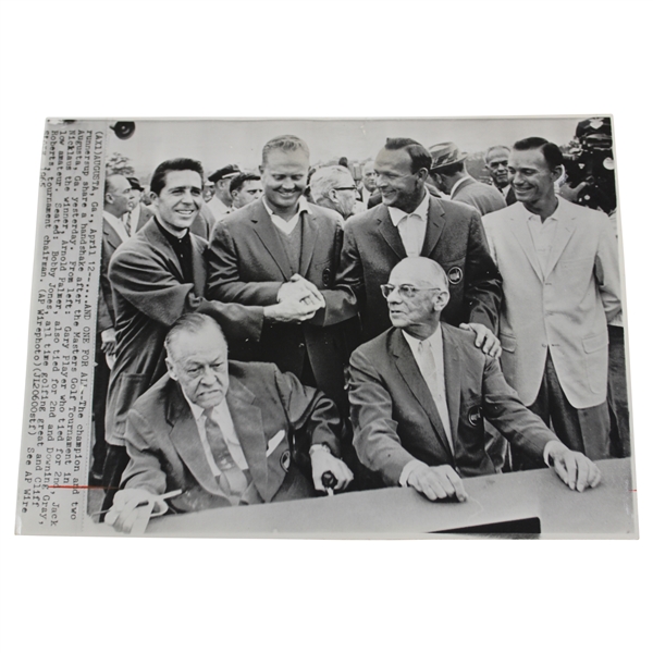 Bobby Jones & Big 3 w/Clifford Roberts AP Wire Photo Trophy Ceremony - 1965 Masters 
