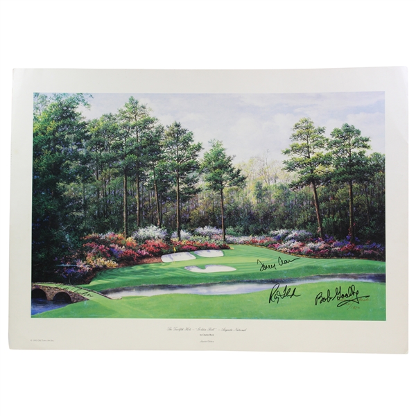 Goalby, Floyd & Aaron Signed 12th Hole Ltd Ed Augusta Print #1604/1950 Artist JSA ALOA