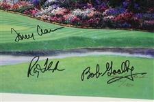 Goalby, Floyd & Aaron Signed 12th Hole Ltd Ed Augusta Print #1604/1950 Artist JSA ALOA