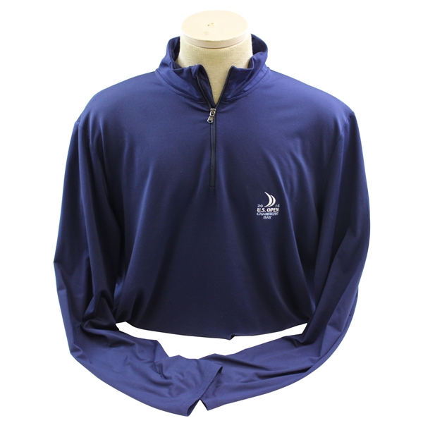 2015 US Open at Chambers Bay Long Sleeve 1/4 Zip Navy Blue Jacket - Worn - Size XL