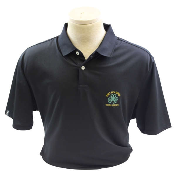 2017 US Open at Erin Hills Short Sleeve Black Polo Shirt - Worn - Size XL