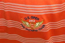 2012 US Open at The Olympic Club Short Sleeve Orange w/White Stripes Polo Shirt - Worn - Size L