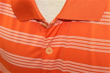 2012 US Open at The Olympic Club Short Sleeve Orange w/White Stripes Polo Shirt - Worn - Size L
