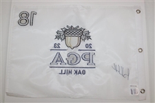 Brooks Koepka Signed 2023 PGA at Oak Hill White Embroidered Flag JSA ALOA
