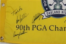 Fourteen (14) Major Champs Signed 2008 PGA Championship Screen Flag JSA ALOA