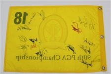 Fourteen (14) Major Champs Signed 2008 PGA Championship Screen Flag JSA ALOA