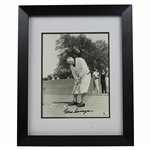 Gene Sarazen Signed B&W Putting Photo - Framed JSA ALOA