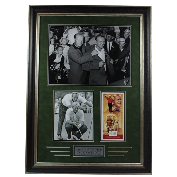 Arnold Palmer & Jack Nicklaus Signed King & Bear Grand Opening Booklet Display JSA