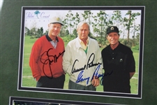 Big 3' Palmer, Nicklaus & Player Signed Photo Display JSA ALOA