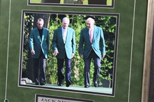 Big 3' Palmer, Nicklaus & Player Signed Photo Display JSA ALOA