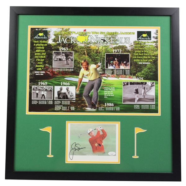 Jack Nicklaus Signed Masters Six Victories Collage Photo Display - Framed JSA #AI62297
