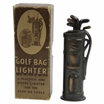 Vintage Golf Bag Novel Desk/Table Lighter in Original Box