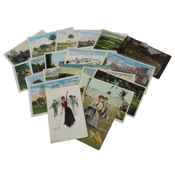 Twenty (20) Vintage Golf Themed Post Cards