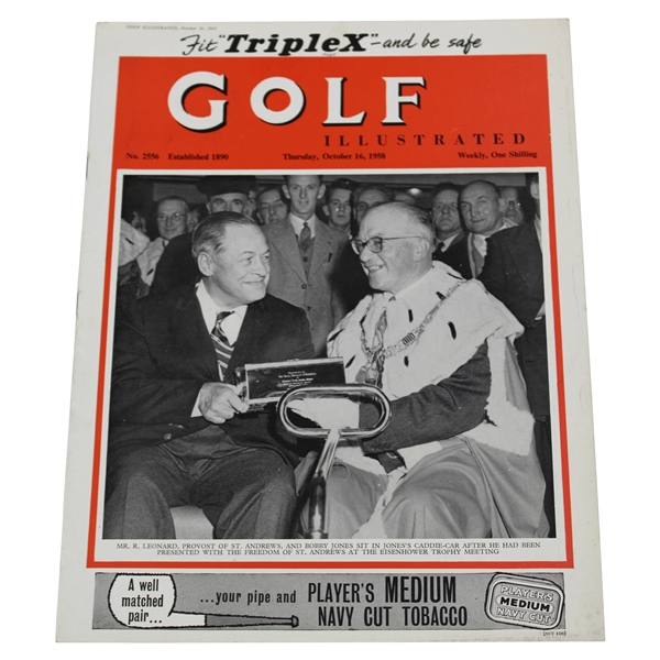 1958 Golf Illustrated Bobby Jones Freedom of St. Andrews Cover - October 16th