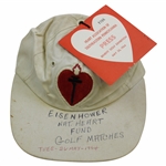 1964 Eisenhower Nat. Heart Fund Matches Hat w/Palmer/Eisenhower Golf Match ticket