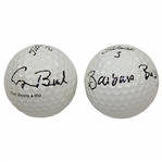 President George Bush & First Lady Barbara Bush Signed Golf Balls JSA ALOA