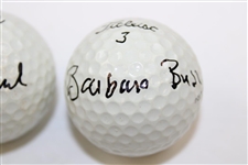 President George Bush & First Lady Barbara Bush Signed Golf Balls JSA ALOA