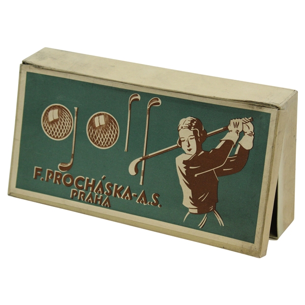 c.1940 Golf Themed F. Prochaska-A.S. Praha Empty Box
