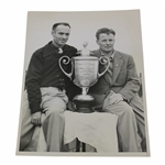 Paul Runyan & Jimmy Thomson w/The Rodman Wanamaker Trophy AP Press Photo 11/22/1936