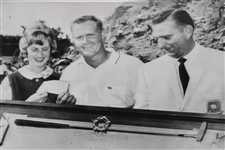 Jack Nicklaus & Wife Barbara w/Eisenhower Trophy Press Photo 2/6/1963