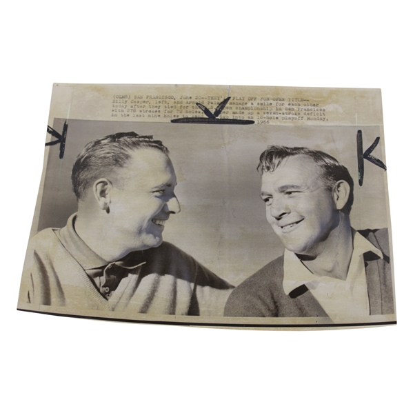1966 Arnold Palmer & Billy Casper Tied at the US Open Press Photo