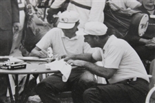Roberto De Vicenzo & Tommy Aaron 1968 Masters Scorecard Review B&W Photo