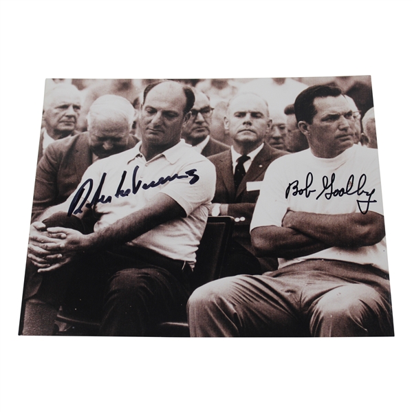 Bob Goalby & Roberto de Vicenzo Dual Signed Black & White 8x10 Photo JSA ALOA