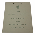 1966 Masters Tournament Press Release Booklet