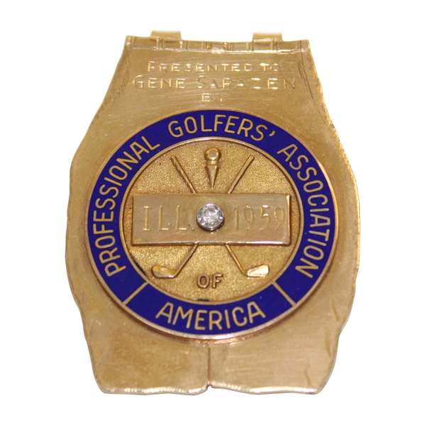 Gene Sarazens Personal 1959 PGA Diamond Studded Money Clip