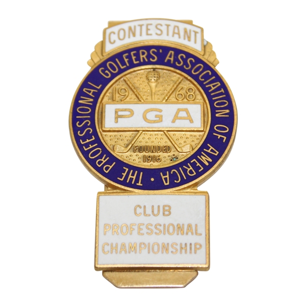1968 PGA Club Professional Championship Contestant Badge/Clip - First Year