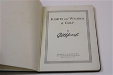 1935 'Rights And Wrongs Of Golf' Green Leather Cover Booklet