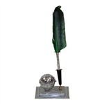c.1920's Golf Ball Ink Stand w/Square Mesh Pattern Ball & Pen Holder, w/Quill Pen