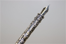 c.1920's Golf Ball Ink Stand w/Square Mesh Pattern Ball & Pen Holder, w/Quill Pen
