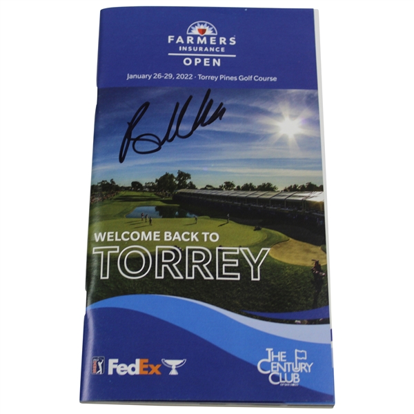 Brooks Koepka Signed 2022 Farmers Insurance Open Torrey Pines Golf Course Program JSA #SS74701