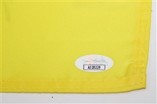 Jordan Spieth Signed 2023 PGA Championship at Oak Hill Yellow Screen Flag JSA #AJ28229