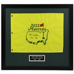 Tom Watson Signed 2022 Masters Embroidered Flag w/Years Won - Framed JSA #XX64203