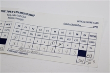Tom Watson Signed 1998 The TOUR Championship 3rd Rd Scorecard w/John Huston (Marker)