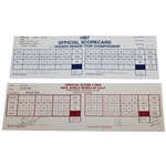 Aoki, Irwin, Appleby & Els Signed Official 1997 Sr. Tour & 1998 NEC World Series of Golf Scorecards