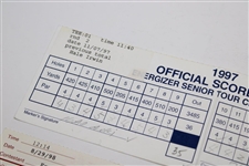 Aoki, Irwin, Appleby & Els Signed Official 1997 Sr. Tour & 1998 NEC World Series of Golf Scorecards