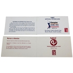 Aoki, Irwin, Appleby & Els Signed Official 1997 Sr. Tour & 1998 NEC World Series of Golf Scorecards