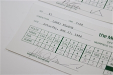 Norman, Simpson, Faldo, Janzen, Nelson & Jacobsen Signed Official 1994 The Memorial Scorecards