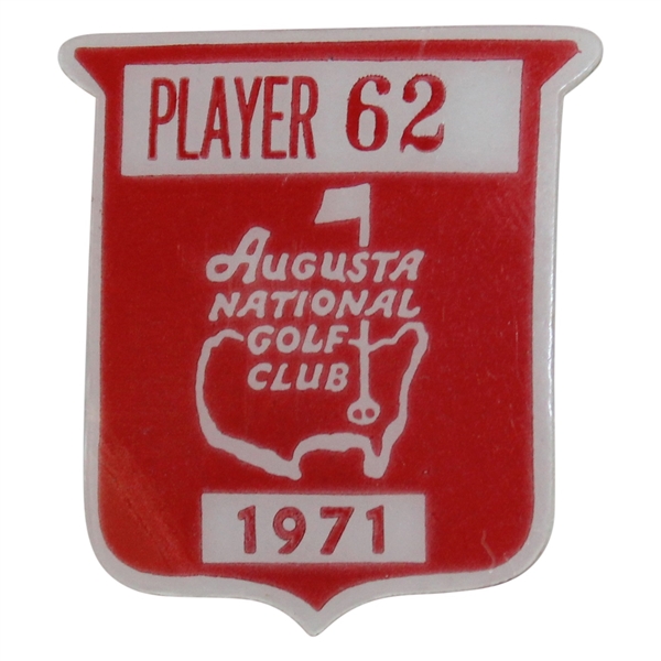 1971 Masters Tournament Contestant Badge #62 - Bob Murphy