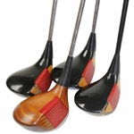 Four (4) Vintage Ping Woods 3 Glass Eye, 1 7 Wood Pat. Pending