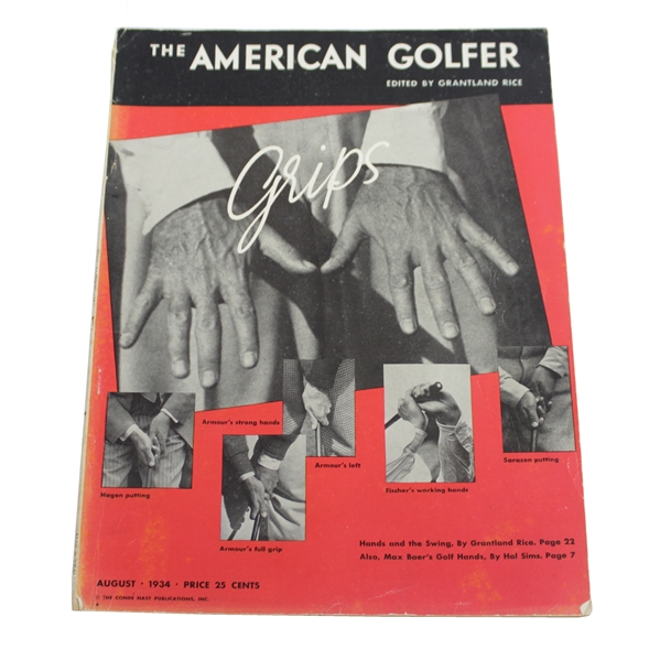 1934 The American Golfer Grips Magazine Edited by Grantland Rice
