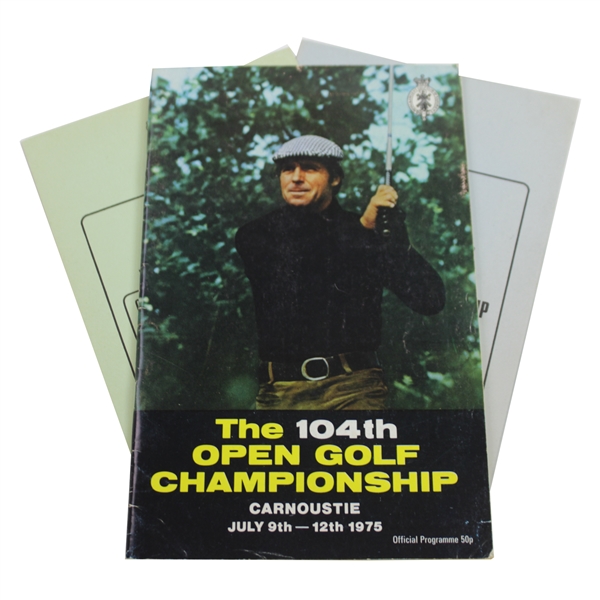 1975 OPEN Championship at Carnoustie Official Program with Wednesday & Friday Draw Sheets