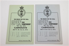 1975 OPEN Championship at Carnoustie Official Program with Wednesday & Friday Draw Sheets